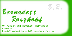 bernadett roszkopf business card